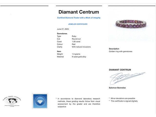 Alliance ring met robijnen - afbeelding 3 van  7