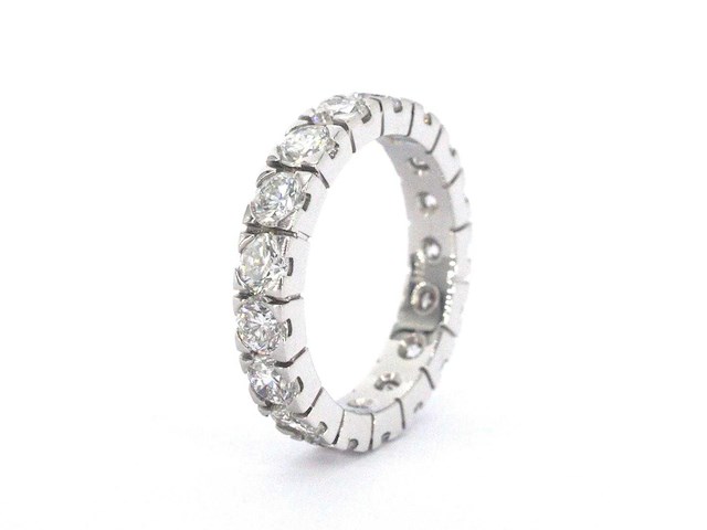 Alliance ring met zeer hoge kwaliteit aan diamanten - afbeelding 10 van  10