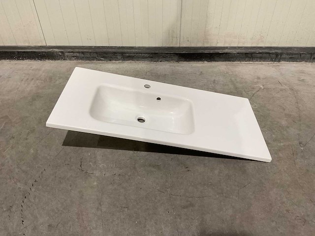 Allibert - 100cm plan polybeton 1v blanc - 821285 - badkamer wastafels 5 stuks - afbeelding 2 van  43