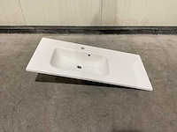 Allibert - 100cm plan polybeton 1v blanc - 821285 - badkamer wastafels 5 stuks - afbeelding 2 van  43
