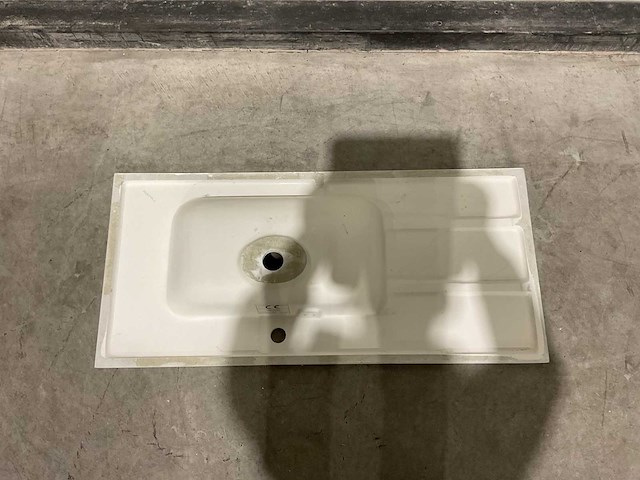 Allibert - 100cm plan polybeton 1v blanc - 821285 - badkamer wastafels 5 stuks - afbeelding 4 van  43