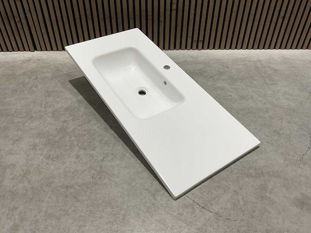 Allibert - 100cm plan polybeton 1v blanc - 821285 - badkamer wastafels 5 stuks - afbeelding 5 van  43