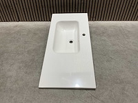 Allibert - 100cm plan polybeton 1v blanc - 821285 - badkamer wastafels 5 stuks - afbeelding 6 van  43