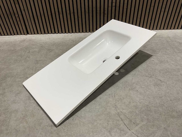 Allibert - 100cm plan polybeton 1v blanc - 821285 - badkamer wastafels 5 stuks - afbeelding 7 van  43