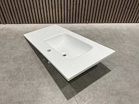 Allibert - 100cm plan polybeton 1v blanc - 821285 - badkamer wastafels 5 stuks - afbeelding 9 van  43