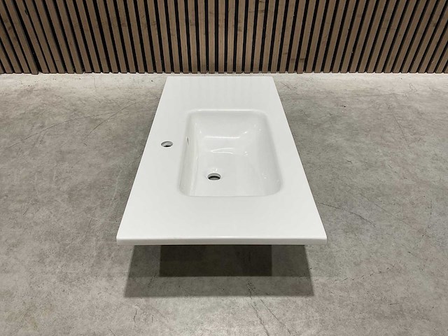 Allibert - 100cm plan polybeton 1v blanc - 821285 - badkamer wastafels 5 stuks - afbeelding 10 van  43