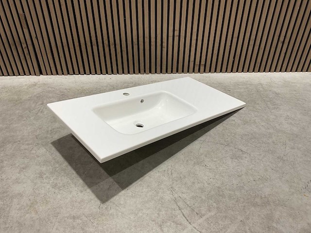 Allibert - 100cm plan polybeton 1v blanc - 821285 - badkamer wastafels 5 stuks - afbeelding 11 van  43