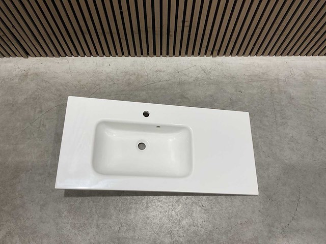 Allibert - 100cm plan polybeton 1v blanc - 821285 - badkamer wastafels 5 stuks - afbeelding 13 van  43