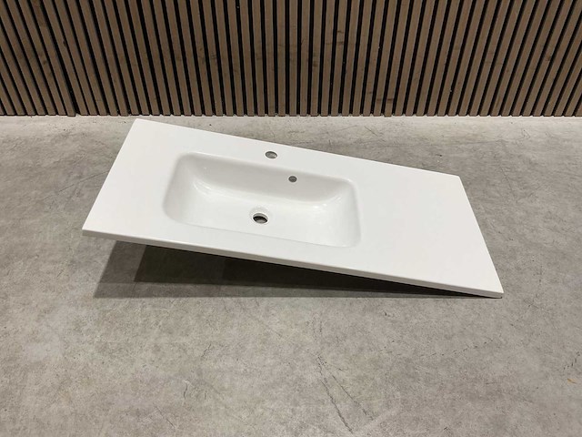 Allibert - 100cm plan polybeton 1v blanc - 821285 - badkamer wastafels 5 stuks - afbeelding 15 van  43