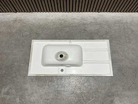 Allibert - 100cm plan polybeton 1v blanc - 821285 - badkamer wastafels 5 stuks - afbeelding 16 van  43