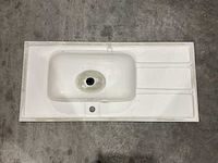 Allibert - 100cm plan polybeton 1v blanc - 821285 - badkamer wastafels 5 stuks - afbeelding 18 van  43