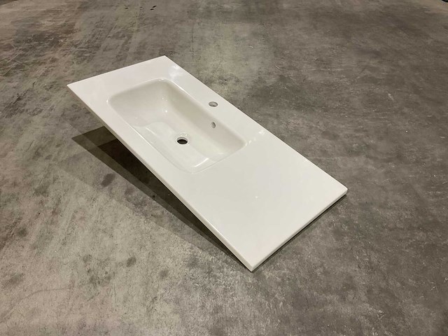 Allibert - 100cm plan polybeton 1v blanc - 821285 - badkamer wastafels 5 stuks - afbeelding 19 van  43