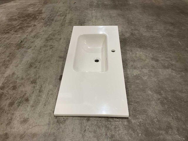 Allibert - 100cm plan polybeton 1v blanc - 821285 - badkamer wastafels 5 stuks - afbeelding 20 van  43