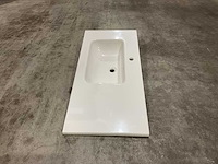 Allibert - 100cm plan polybeton 1v blanc - 821285 - badkamer wastafels 5 stuks - afbeelding 20 van  43