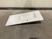 Allibert - 100cm plan polybeton 1v blanc - 821285 - badkamer wastafels 5 stuks - afbeelding 12 van  43