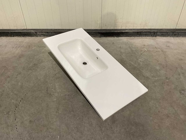 Allibert - 100cm plan polybeton 1v blanc - 821285 - badkamer wastafels 5 stuks - afbeelding 34 van  43