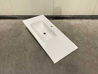 Allibert - 100cm plan polybeton 1v blanc - 821285 - badkamer wastafels 5 stuks - afbeelding 34 van  43