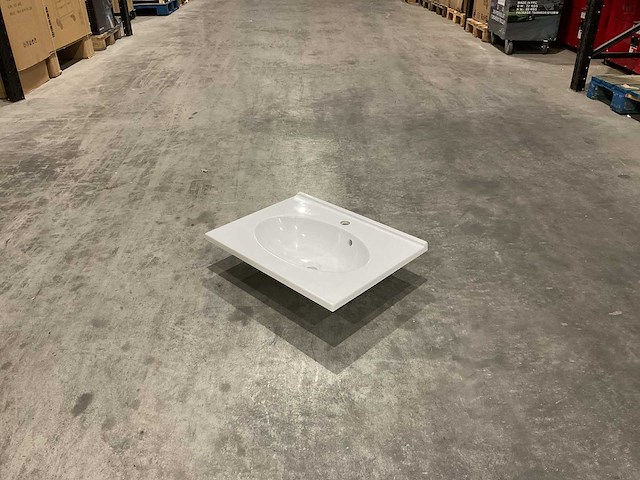 Allibert - 60 cm plan polybeton 1 vasque blanc - 816701 - wasbak - afbeelding 2 van  38