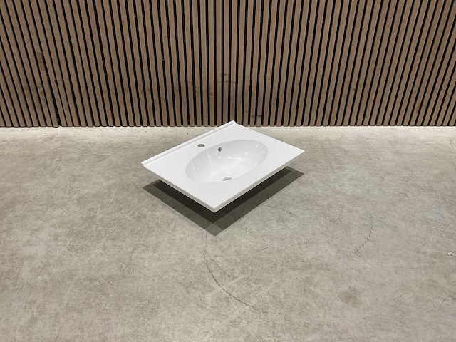 Allibert - 60 cm plan polybeton 1 vasque blanc - 816701 - wasbak - afbeelding 13 van  38