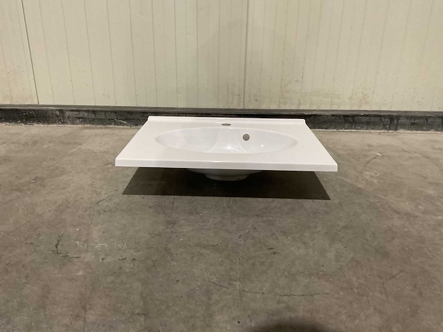 Allibert - 60 cm plan polybeton 1 vasque blanc - 816701 - wasbak - afbeelding 21 van  38
