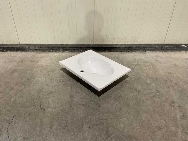 Allibert - 60 cm plan polybeton 1 vasque blanc - 816701 - wasbak - afbeelding 26 van  38