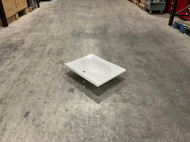 Allibert - 60 cm plan polybeton 1 vasque blanc - 816701 - wasbak - afbeelding 35 van  38