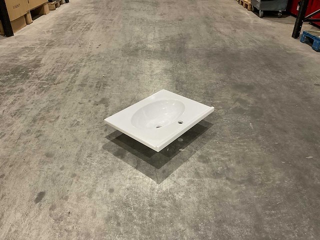 Allibert - 60 cm plan polybeton 1 vasque blanc - 816701 - wasbak - afbeelding 37 van  38