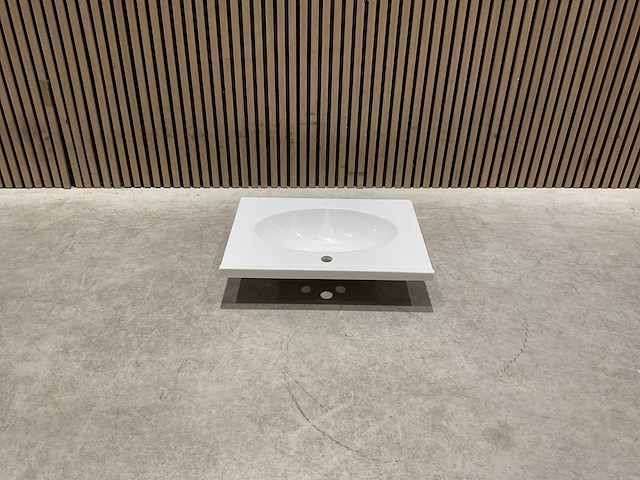 Allibert - 60 cm plan polybeton 1 vasque blanc - 816701 - wasbak - afbeelding 16 van  37