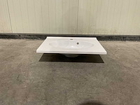 Allibert - 60 cm plan polybeton 1 vasque blanc - 816701 - wasbak - afbeelding 21 van  37