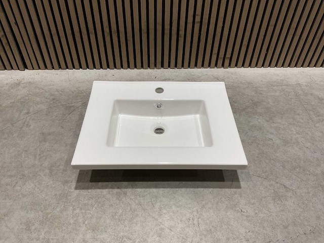 Allibert - 60cm plan ceramique carre 1v blanc - 822671 - wasbak - afbeelding 7 van  34