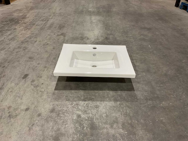 Allibert - 60cm plan ceramique carre 1v blanc - 822671 - wasbak - afbeelding 1 van  34