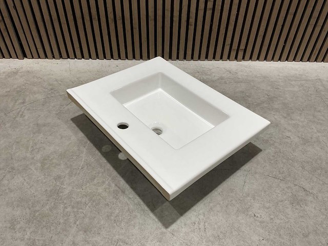 Allibert - 60cm plan ceramique carre 1v blanc - 822671 - wasbak - afbeelding 13 van  34