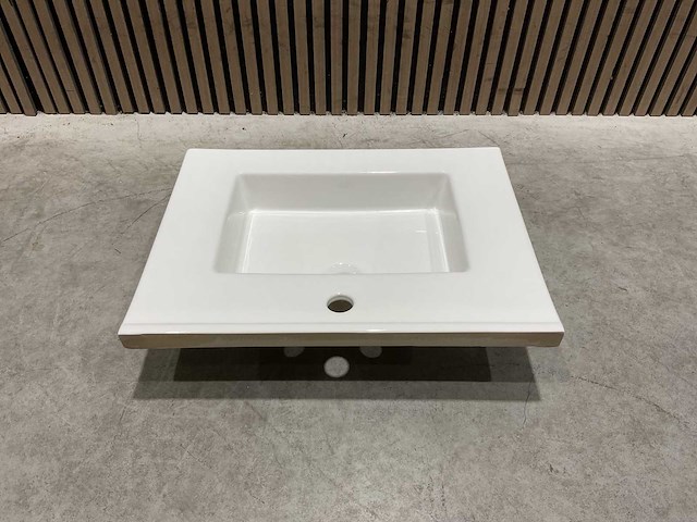 Allibert - 60cm plan ceramique carre 1v blanc - 822671 - wasbak - afbeelding 14 van  34