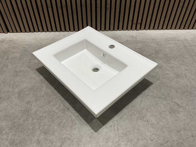 Allibert - 60cm plan ceramique carre 1v blanc - 822671 - wasbak - afbeelding 17 van  34