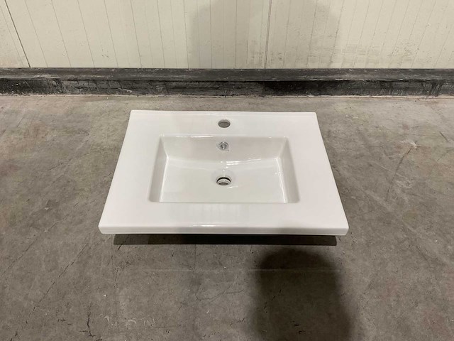 Allibert - 60cm plan ceramique carre 1v blanc - 822671 - wasbak - afbeelding 18 van  34