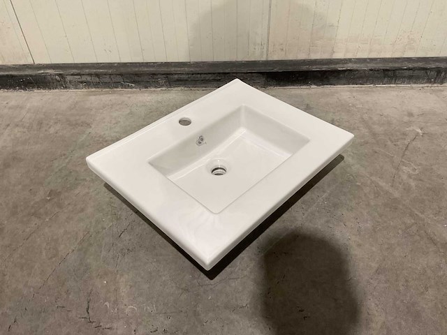 Allibert - 60cm plan ceramique carre 1v blanc - 822671 - wasbak - afbeelding 21 van  34