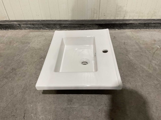 Allibert - 60cm plan ceramique carre 1v blanc - 822671 - wasbak - afbeelding 27 van  34