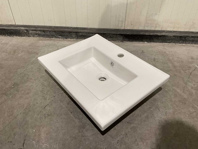 Allibert - 60cm plan ceramique carre 1v blanc - 822671 - wasbak - afbeelding 28 van  34