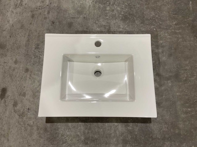 Allibert - 60cm plan ceramique carre 1v blanc - 822671 - wasbak - afbeelding 23 van  34