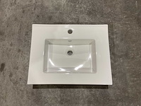 Allibert - 60cm plan ceramique carre 1v blanc - 822671 - wasbak - afbeelding 23 van  34