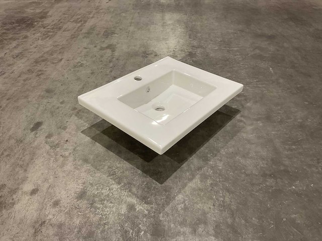 Allibert - 60cm plan ceramique carre 1v blanc - 822671 - wasbak - afbeelding 29 van  34