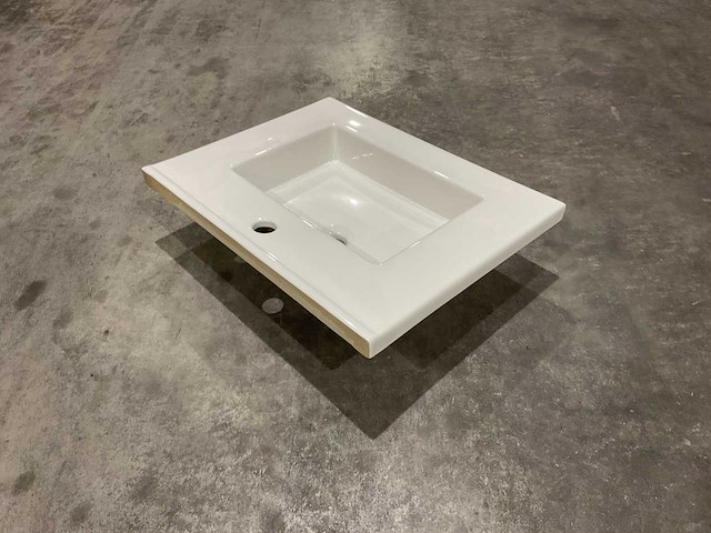 Allibert - 60cm plan ceramique carre 1v blanc - 822671 - wasbak - afbeelding 31 van  34