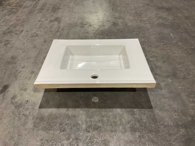 Allibert - 60cm plan ceramique carre 1v blanc - 822671 - wasbak - afbeelding 32 van  34