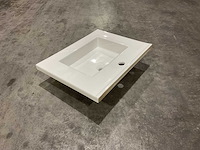 Allibert - 60cm plan ceramique carre 1v blanc - 822671 - wasbak - afbeelding 33 van  34