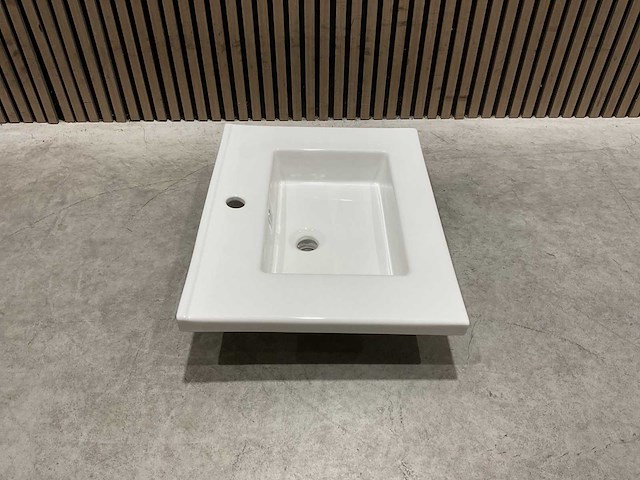 Allibert - 60cm plan ceramique carre 1v blanc - 822671 - wasbak - afbeelding 11 van  34