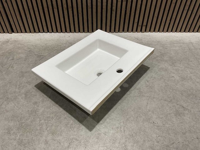 Allibert - 60cm plan ceramique carre 1v blanc - 822671 - wasbak - afbeelding 15 van  34