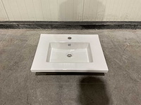 Allibert - 60cm plan ceramique carre 1v blanc - 822671 - wasbak - afbeelding 18 van  34