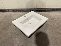 Allibert - 60cm plan ceramique carre 1v blanc - 822671 - wasbak - afbeelding 21 van  34