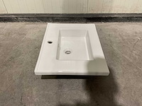 Allibert - 60cm plan ceramique carre 1v blanc - 822671 - wasbak - afbeelding 22 van  34