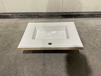 Allibert - 60cm plan ceramique carre 1v blanc - 822671 - wasbak - afbeelding 25 van  34